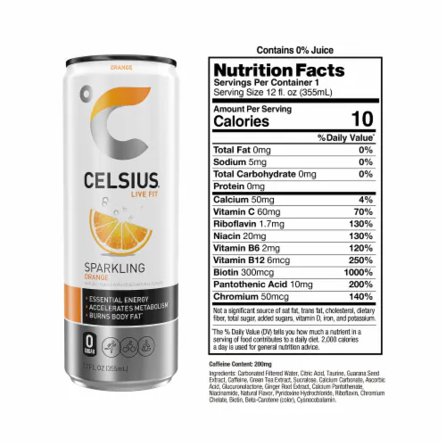 Celsius Ingredients and Nutrition Facts