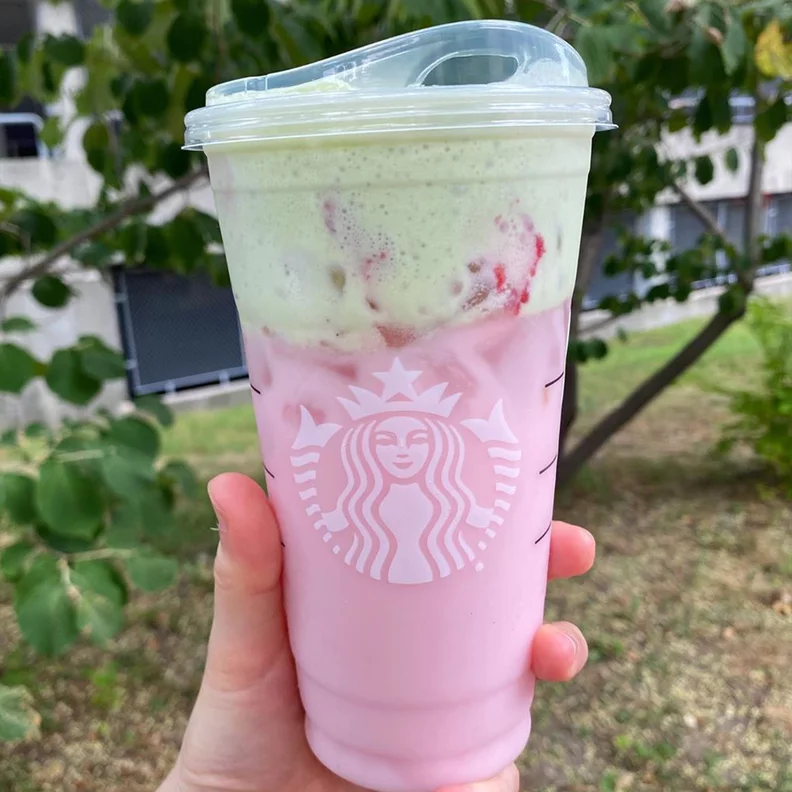 How to order Starbucks Pink drink with vanilla cold foam?