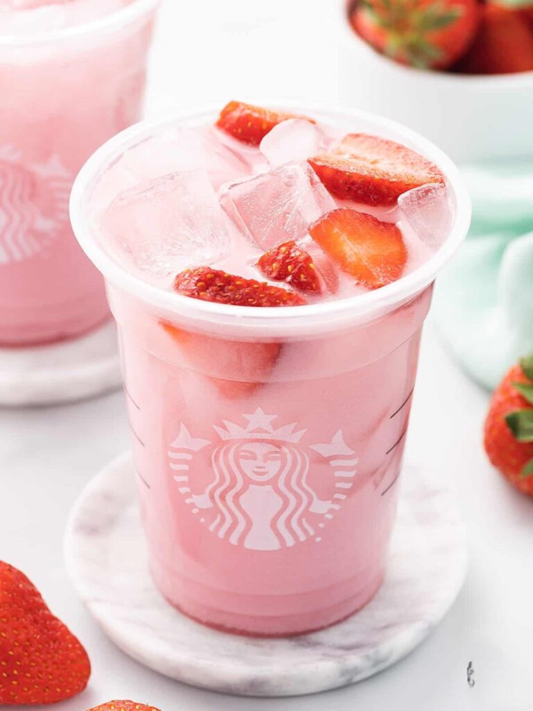 Starbucks Pink Drink with Vanilla Cold Foam Recipe (Copycat)