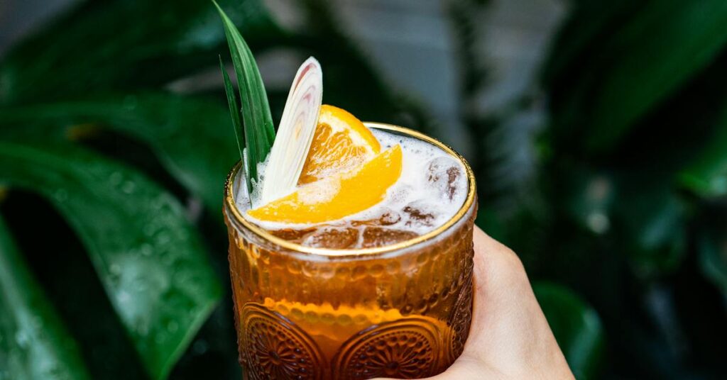 Serving and Presentation Tips for Peach tea shot