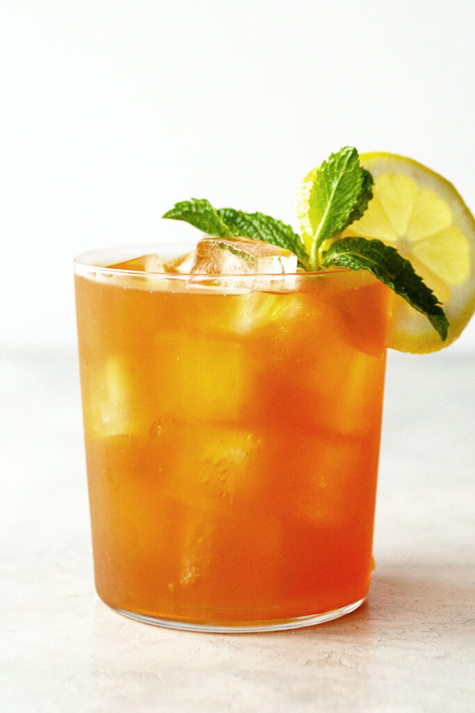 How to Order the iced black tea with ruby grapefruit and honey drink at Starbucks