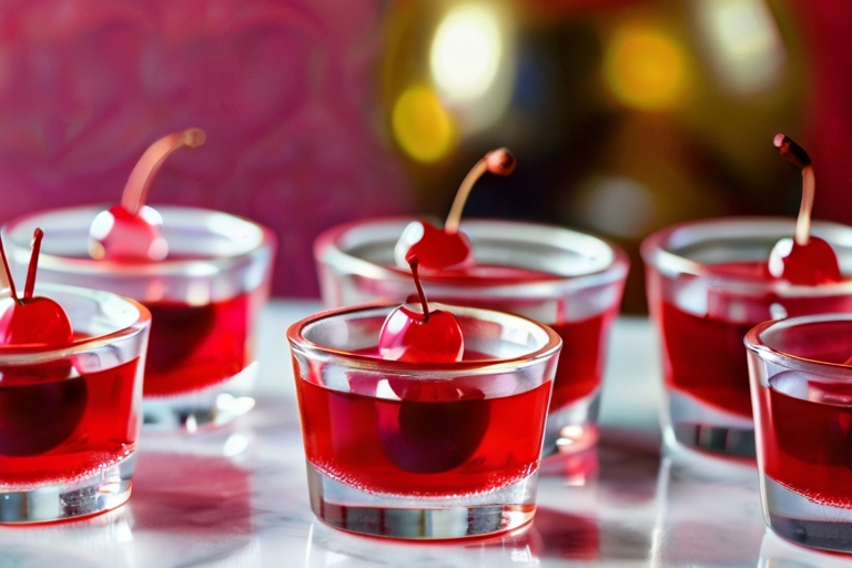 cherry whipped Vodka Jello Shots