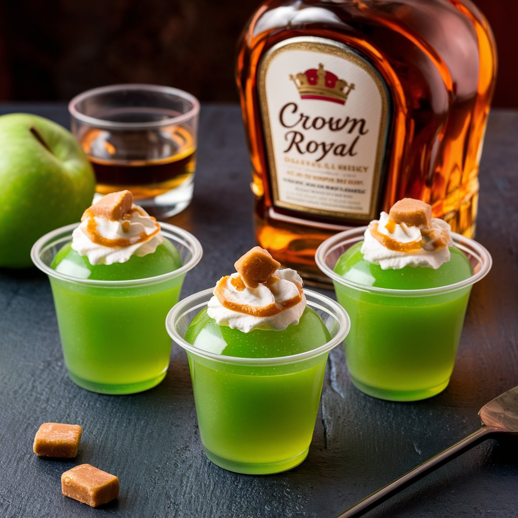 Salted Caramel Apple Whiskey Jelly Shots Recipe