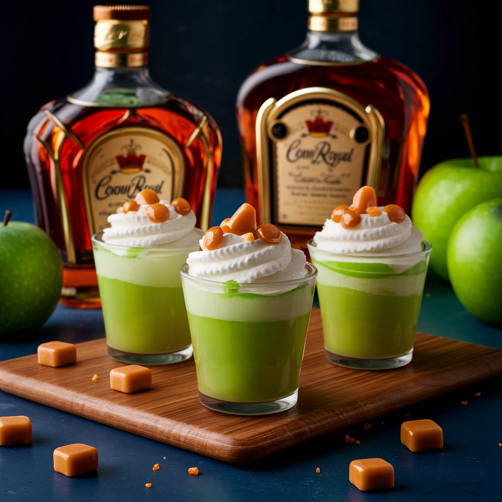 Salted Caramel Apple Whiskey Jelly Shots