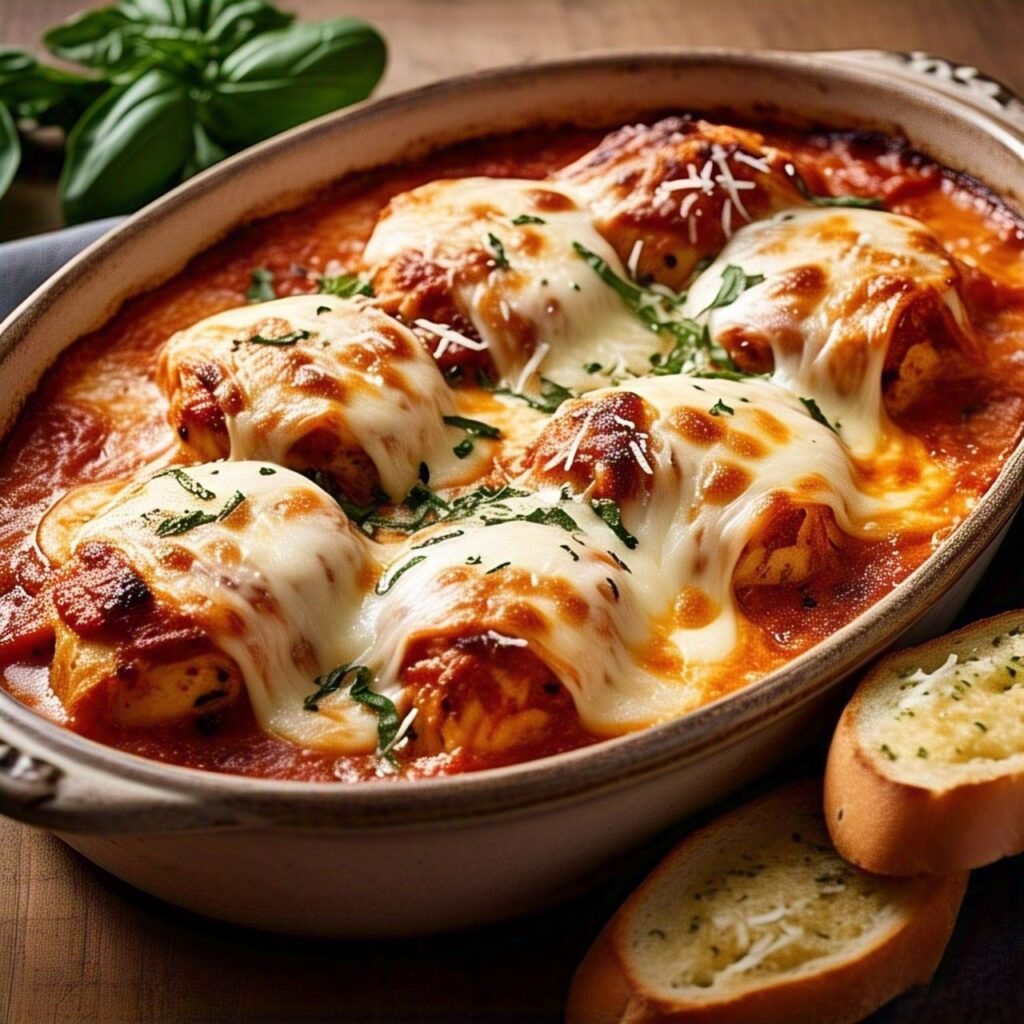 Cheesy Chicken Mozzarella Bake