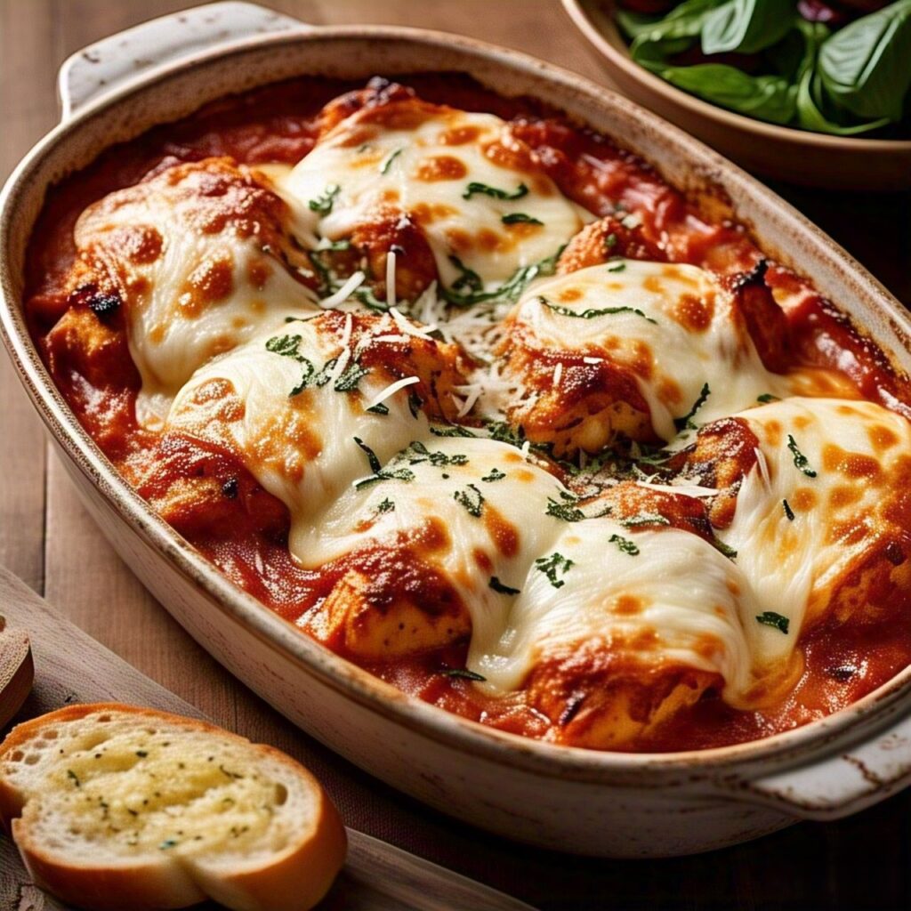 Cheesy Chicken Mozzarella Bake