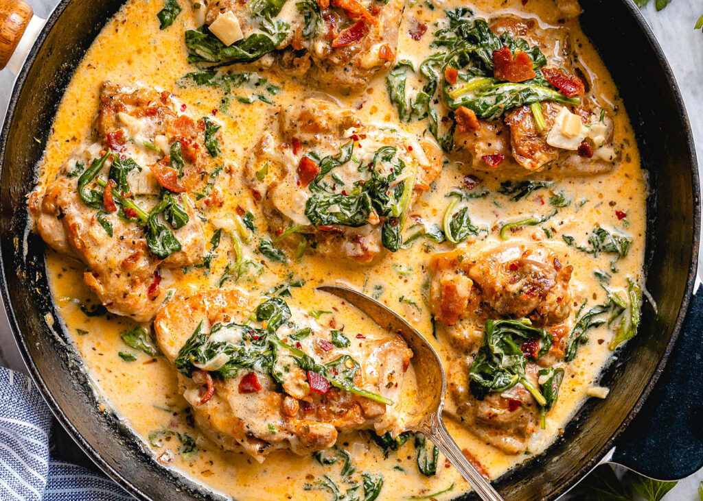 Creamy Chicken with Mushrooms and Spinach