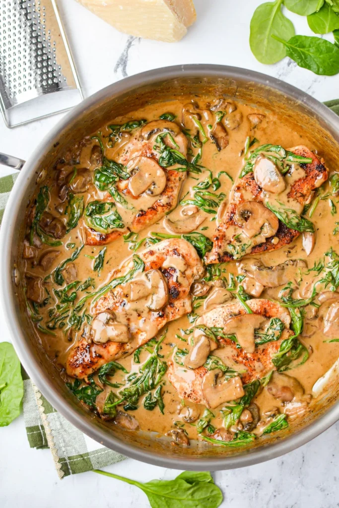 Creamy Chicken with Mushrooms and Spinach