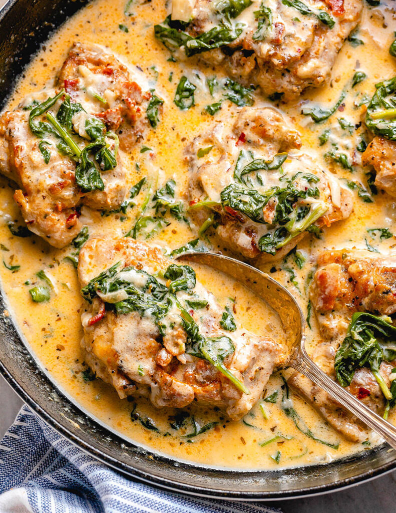 Creamy Chicken with Mushrooms and Spinach