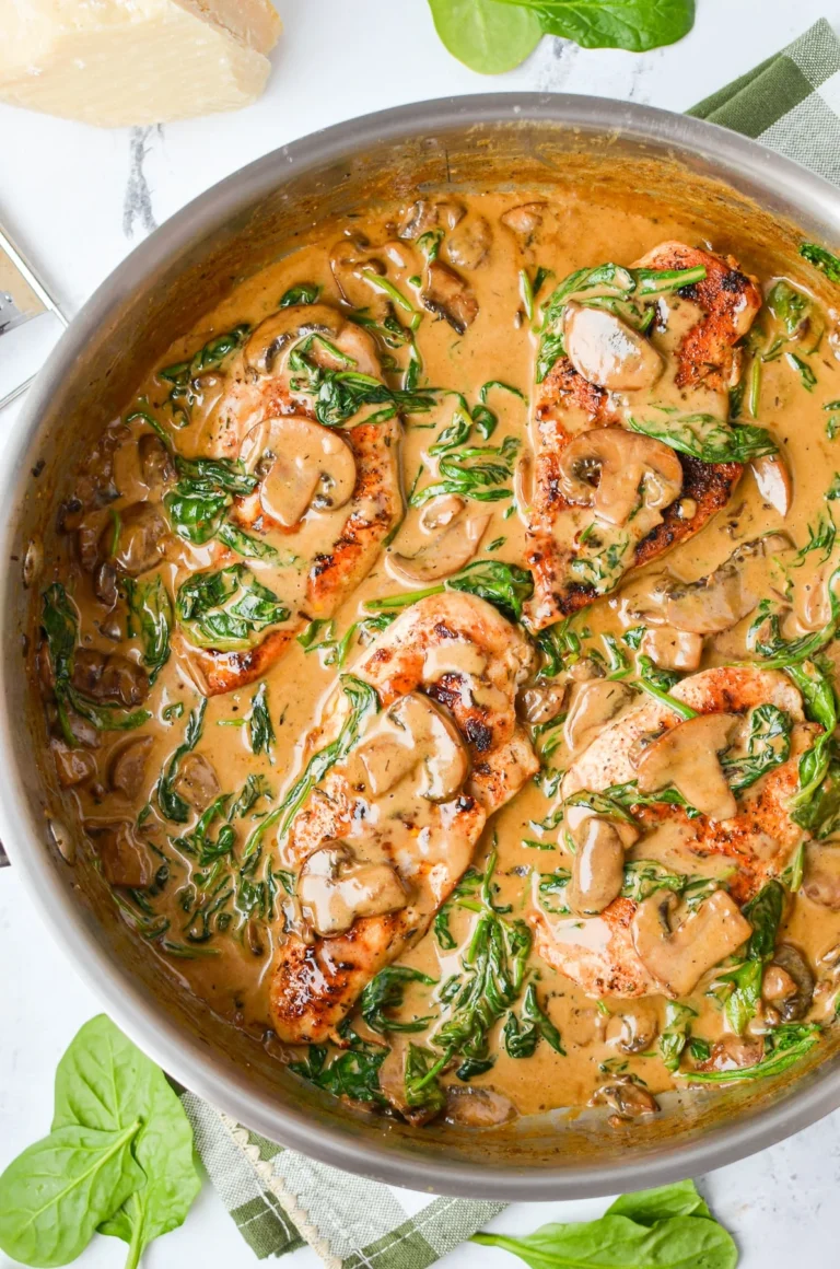 Creamy Chicken with Mushrooms and Spinach