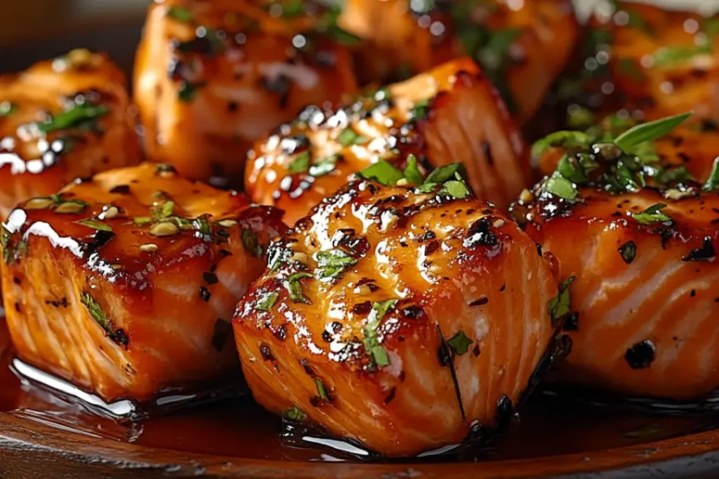 Honey Garlic Salmon Bites