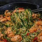 Garlic Chicken Zucchini Noodles Stir Fry