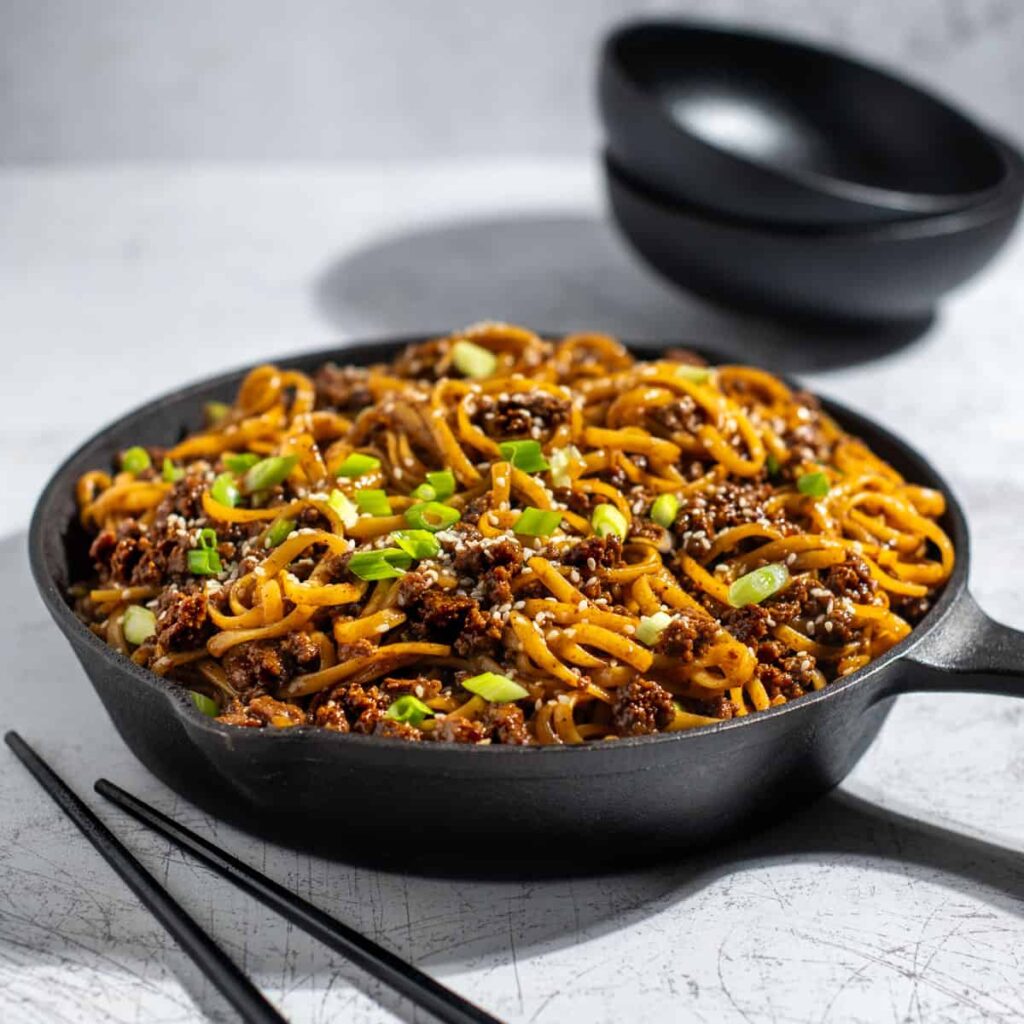 Mongolian Ground Beef Noodles