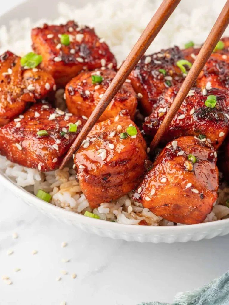 Honey Garlic Salmon Bites