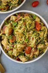 Zucchini Noodles with Pesto Chicken