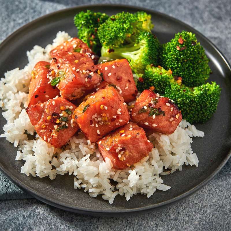 Honey Garlic Salmon Bites