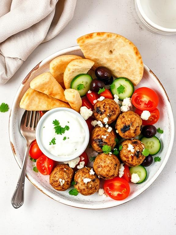 Greek Turkey Meatballs with Tzatziki Sauce