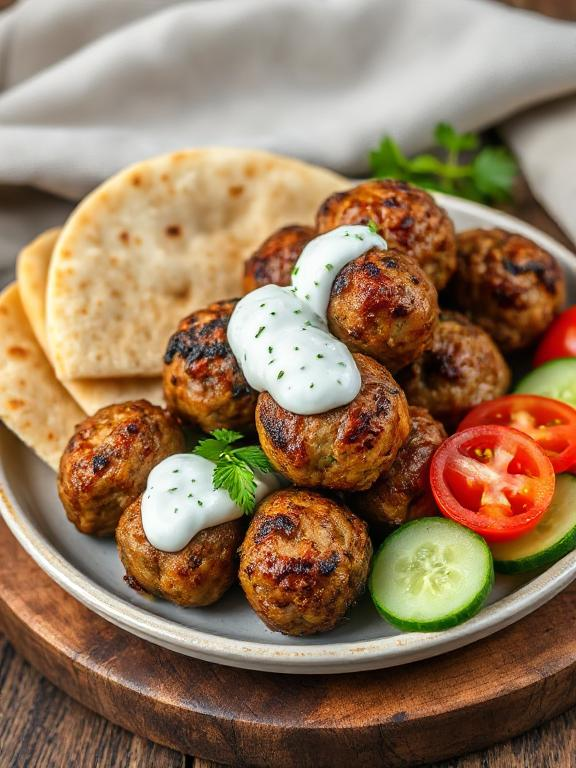 Greek Turkey Meatballs with Tzatziki Sauce