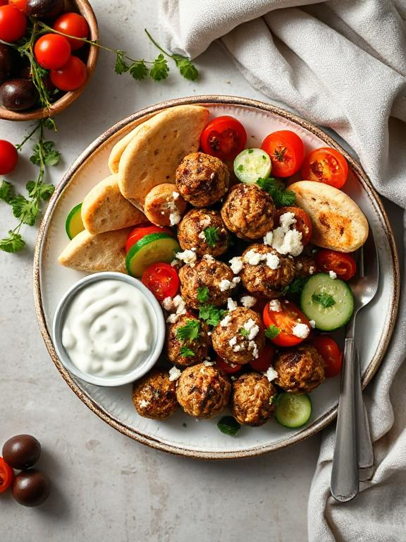 Greek Turkey Meatballs with Tzatziki Sauce