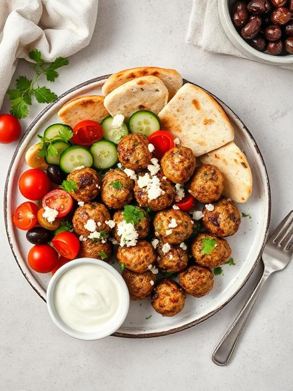 Greek Turkey Meatballs with Tzatziki Sauce