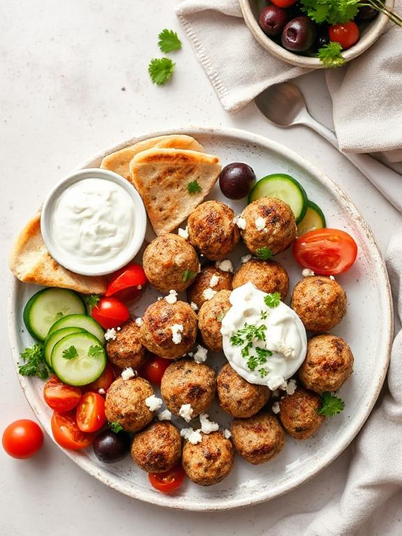 Greek Turkey Meatballs with Tzatziki Sauce