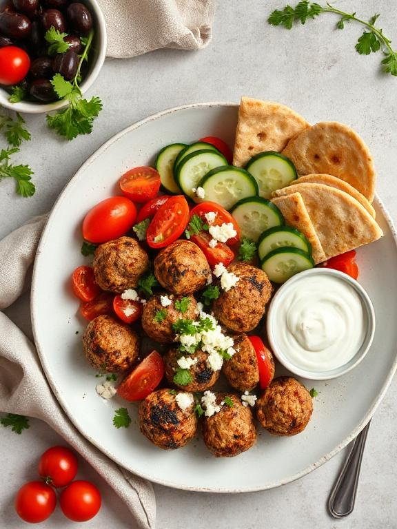 Greek Turkey Meatballs with Tzatziki Sauce