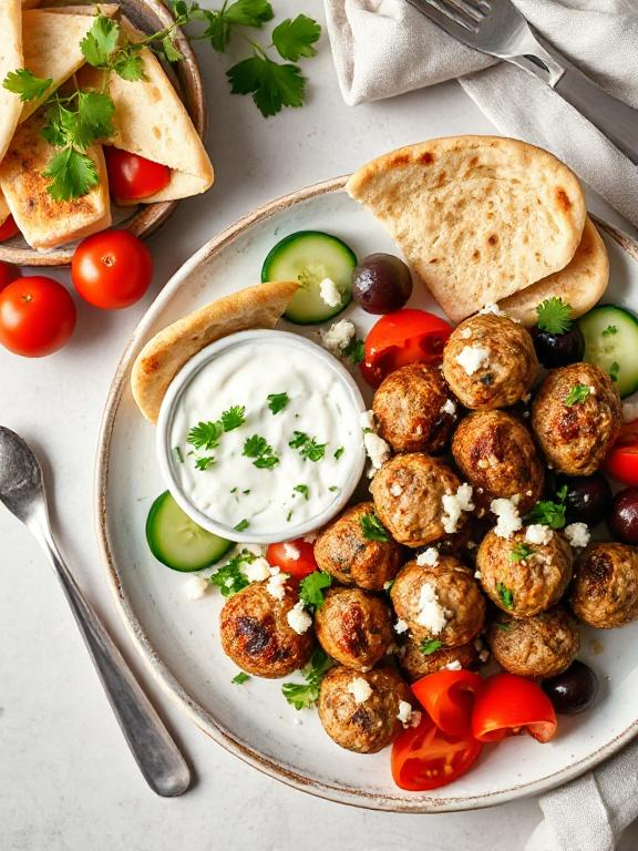 Greek Turkey Meatballs with Tzatziki Sauce