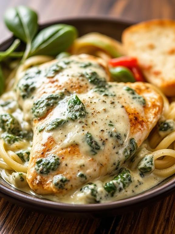 Creamy Chicken with Mushrooms and Spinach