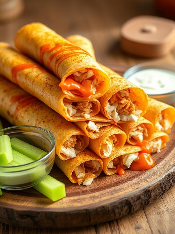 High Protein Buffalo Chicken Taquitos