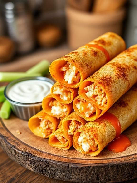 High Protein Buffalo Chicken Taquitos