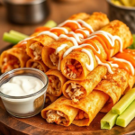 High Protein Buffalo Chicken Taquitos