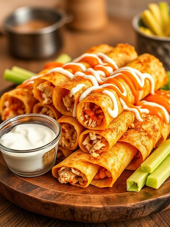 High Protein Buffalo Chicken Taquitos