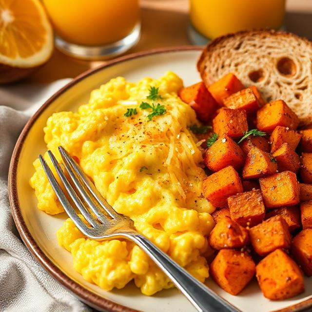 Scrambled Egg and Sweet Potato