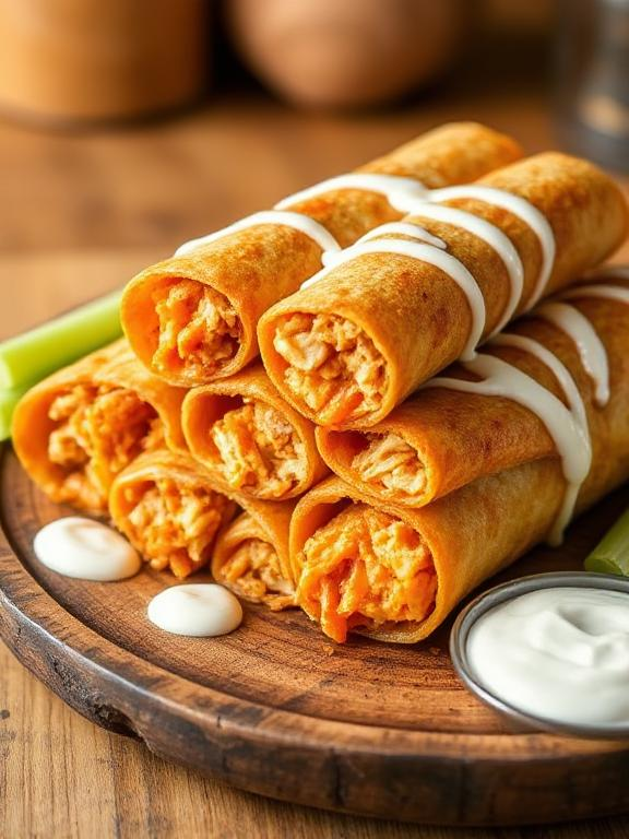 High Protein Buffalo Chicken Taquitos