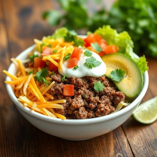 Ground Beef Taco Bowls Recipe