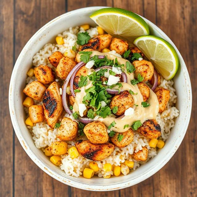 Street Corn Chicken Rice Bowl