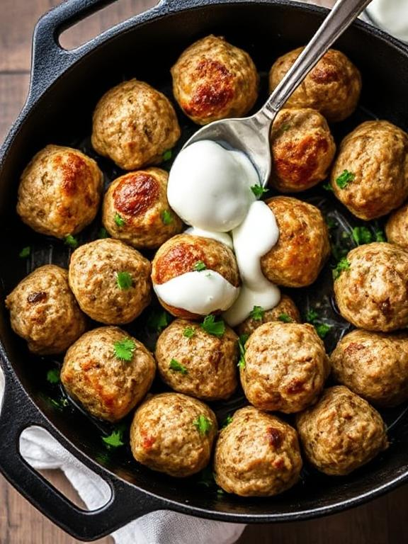 Greek Turkey Meatballs with Tzatziki Sauce