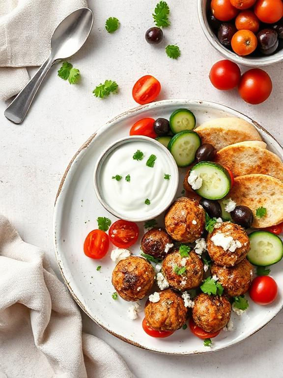 Greek Turkey Meatballs with Tzatziki Sauce