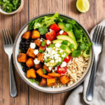 Roasted Sweet Potato and Black Bean Burrito Bowl