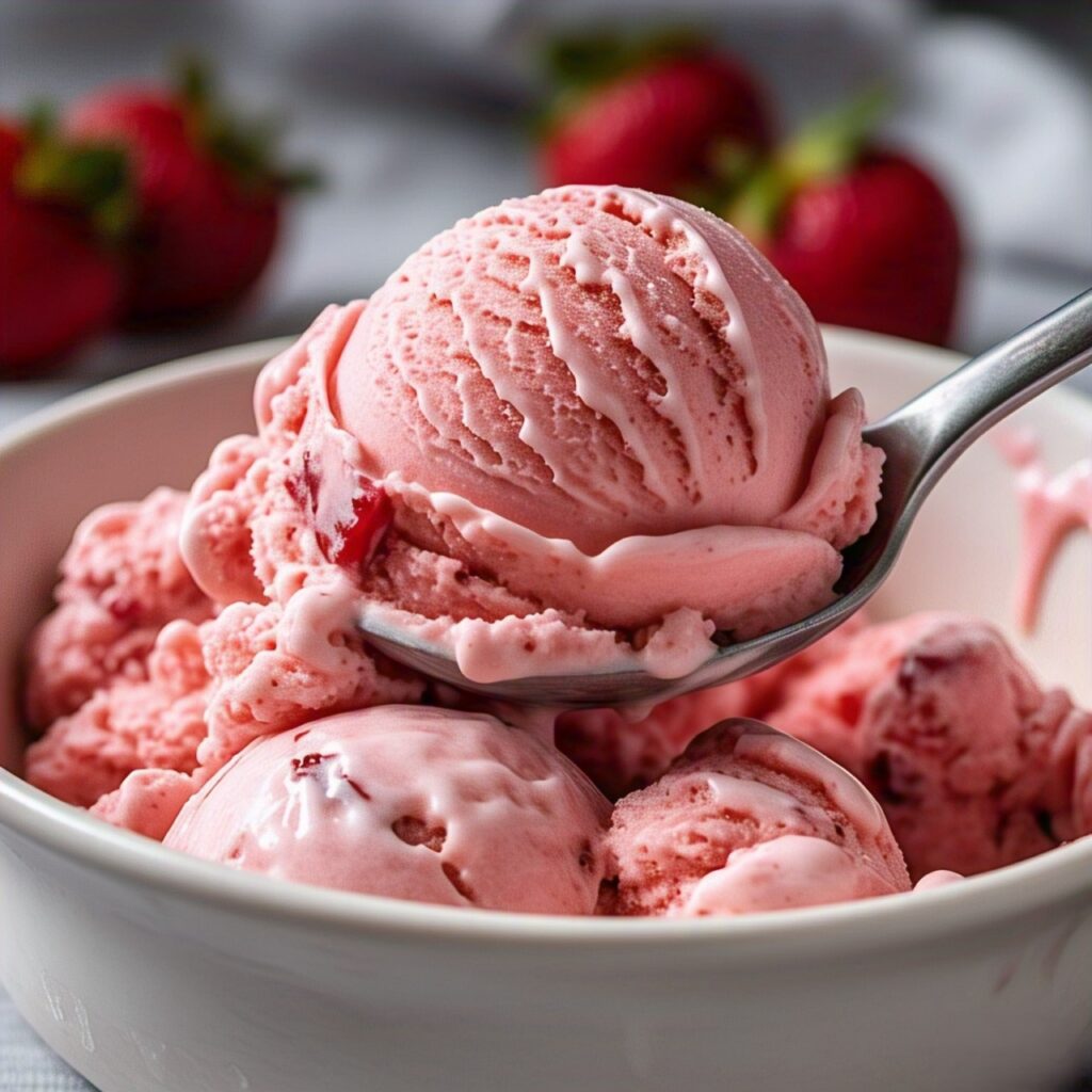 Homemade Strawberry Ice Cream