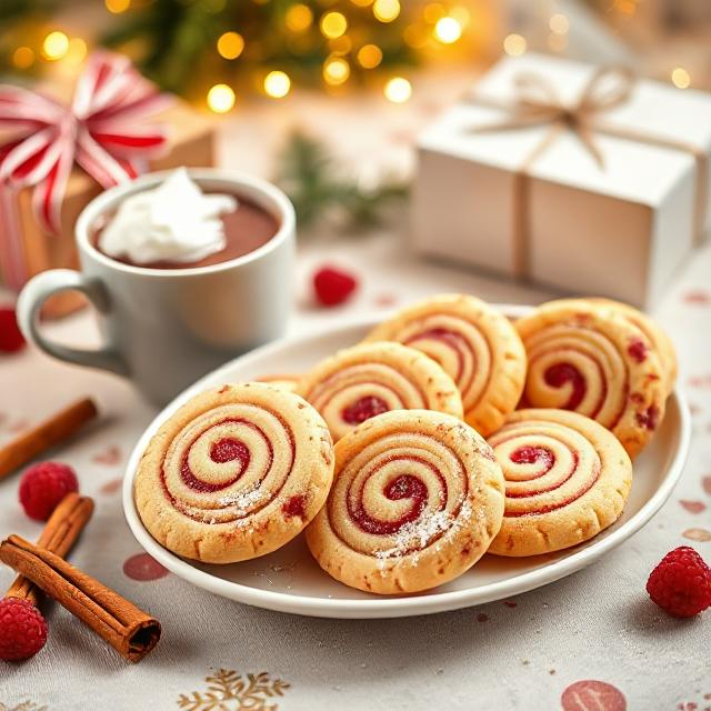 Raspberry Swirl Shortbread Cookies